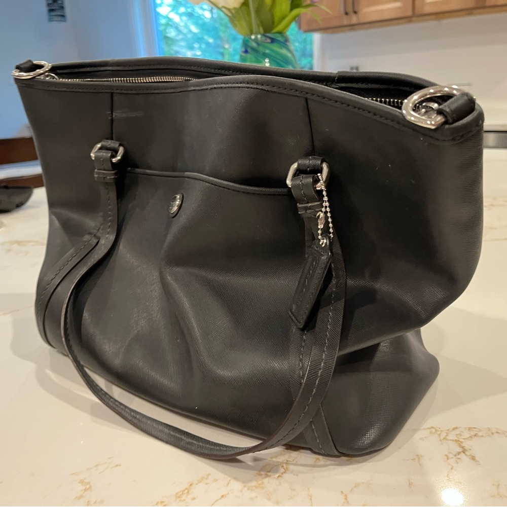 Black Leather Tote Bag